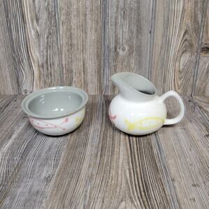 Vintage Harkerware Seafare Atomic Fish Creamer Sugar Bowl Set MCM No Lid
